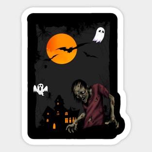 ghosts night happy halloween Sticker